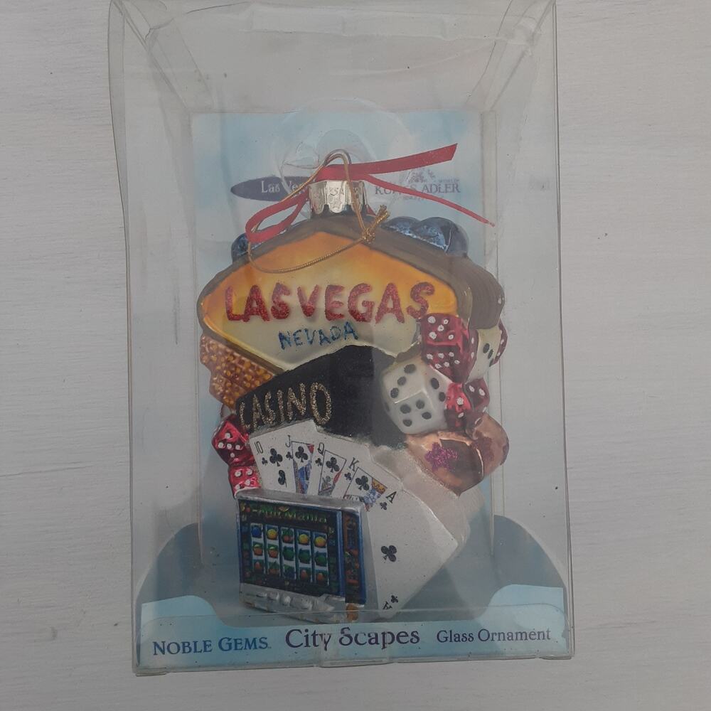 Kurt Adler Cityscapes Collection Glass Ornament, Las Vegas, 5.5 Inches Christmas